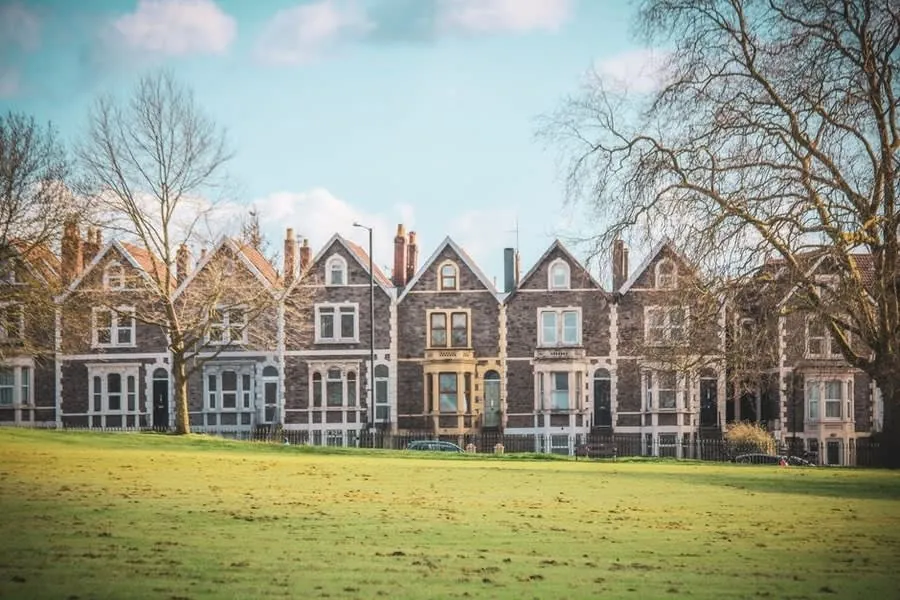 A row of Victorian terraced houses of the type with suspended timber upper floors