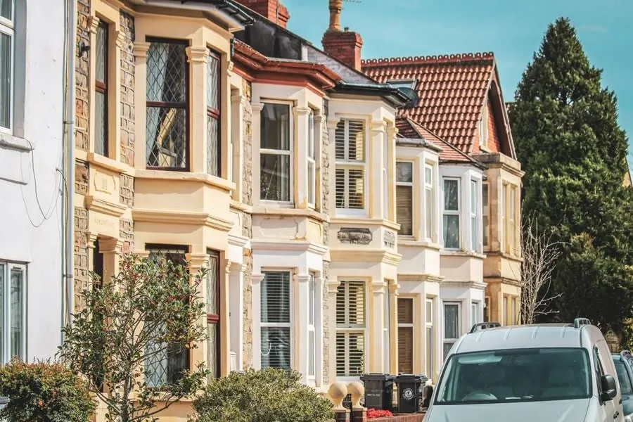 Bay-fronted Victorian terraced houses of the kind common across Exeter's older suburbs